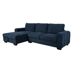Stūra dīvāns Home4you Marita, 264x155x86 cm, zils cena un informācija | Stūra dīvāni | 220.lv