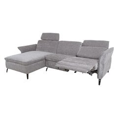 Stūra dīvāns-reglainers Home4you Dayton lC, 286x157/94x100 cm, pelēks cena un informācija | Stūra dīvāni | 220.lv