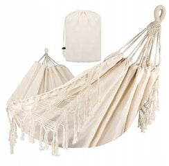 Dvivietis sodo hamakas Boho XXL 270x150 см бежевый цена и информация | Гамаки | 220.lv