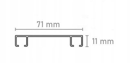 Griestu sliedes alumīnija dubultā sliedīte 400 cm cena un informācija | Aizkaru stangas, karnīzes | 220.lv