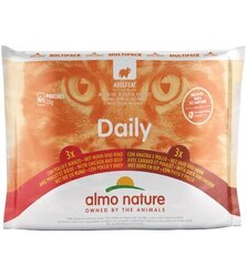 Almo Nature Daily, kaķiem, gabaliņi mērcē ar vistu un liellops/ar pīli un vistu, 6x70g cena un informācija | Konservi kaķiem | 220.lv