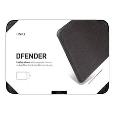 UNIQ etui Dfender laptop Sleeve 16" czarny|charcoal black цена и информация | Рюкзаки, сумки, чехлы для компьютеров | 220.lv