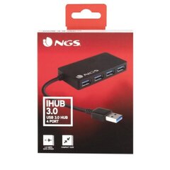 USB-разветвитель NGS IHUB3.0 480 Mbps Чёрный цена и информация | Адаптеры и USB разветвители | 220.lv