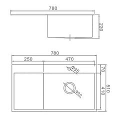 Кухонная мойка Wisent W37851-R, серебрянного цвета цена и информация | Раковины на кухню | 220.lv