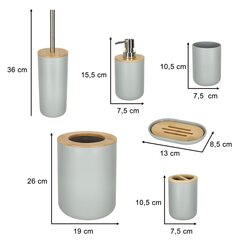 Набор аксессуаров для ванной комнаты 6в1 Rivex, Серый цена и информация | Аксессуары для ванной комнаты | 220.lv