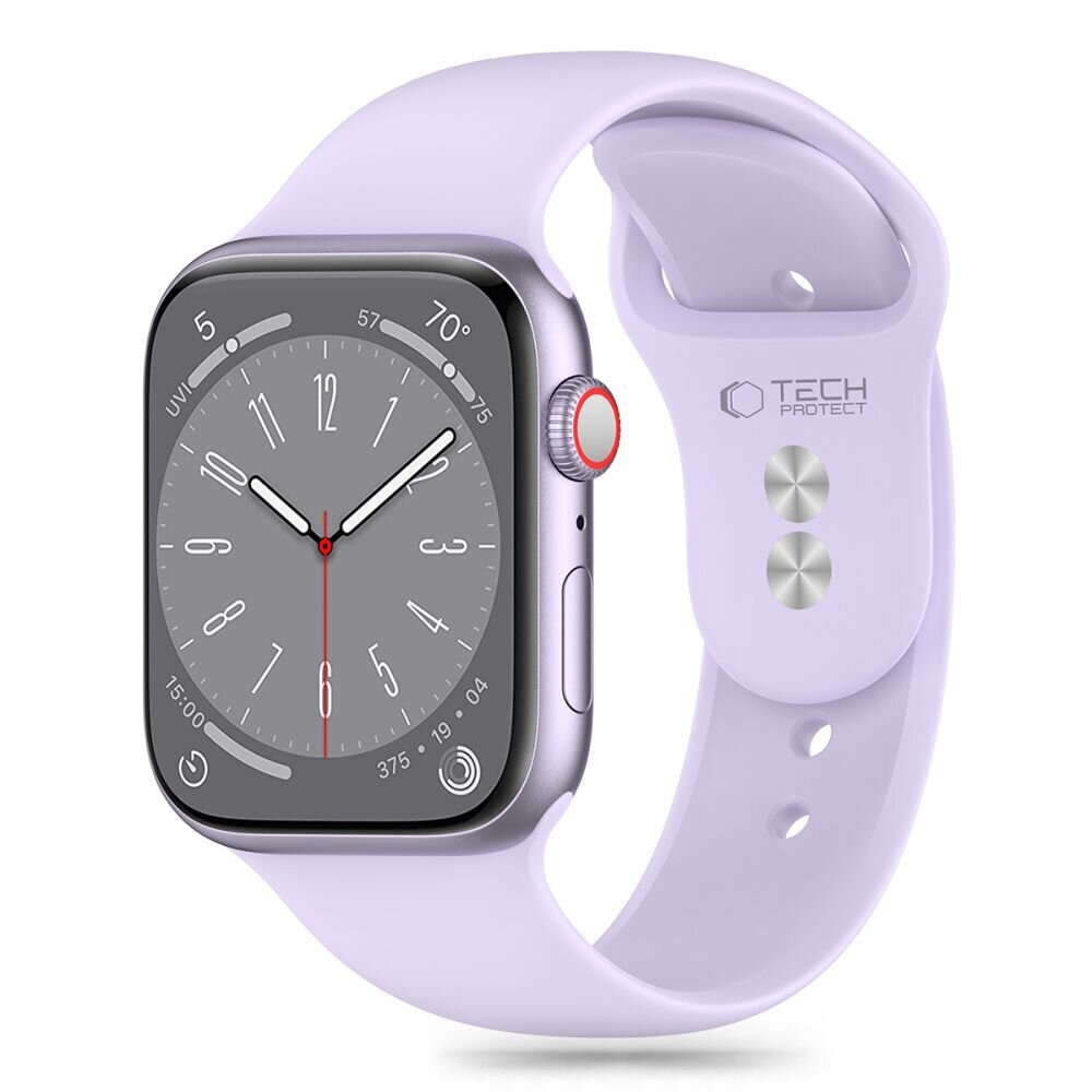 TECH-PROTECT SILIKONA APPLE WATCH 4 | 5 | 6 | 7 | 8 | 9 | SE (38 | 40 | 41 MM) ELEGANTĀ VIOLETĀ KRĀSĀ цена и информация | Viedpulksteņu un viedo aproču aksesuāri | 220.lv