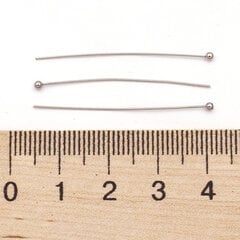 Adatas ar bumbu, Nerūsējošais Tērauds, 38x0.4mm, bumbiņa 1.9mm, 20 gab cena un informācija | Kniepadatas, adatiņas, drošības adatas | 220.lv