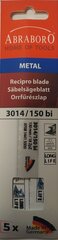 Zobenzāģa asmeņi L225mm/10/14z  3016/225 bi 5gab., metāls  "ABRABORO" cena un informācija | Rokas instrumenti | 220.lv