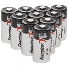 Energizer baterija Lithium CR123 , 10 gab. cena un informācija | Baterijas | 220.lv