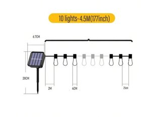 Solārā dārza lampa SolarLED WW-10 cena un informācija | Ziemassvētku lampiņas, LED virtenes | 220.lv