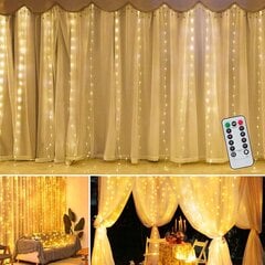 LED CURTAIN LIGHT 3x3 300 tumšs LED GIRL cena un informācija | Ziemassvētku lampiņas, LED virtenes | 220.lv