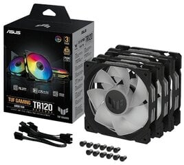 Asus TUF Gaming TR120 Reverse ARGB Black 3 Pack (90DA00D0-B09020) цена и информация | Компьютерные вентиляторы | 220.lv