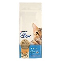 Cухой корм для кошек CAT CHOW FELINE 3 в 1 Индейка 1,5 кг цена и информация | Сухой корм для кошек | 220.lv