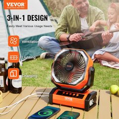 Galda ventilators Vevor, 210x100x268mm, 20000 mAh cena un informācija | Ventilatori | 220.lv