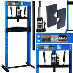 12T HIDRAULISKĀ DARBNĪCAS PRESE + PRIZMAS MELNA cena un informācija | Rokas instrumenti | 220.lv
