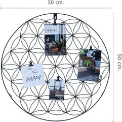 HAES DECO Rūpnieciskais apaļais metāla sienas plaukts melnā krāsā cena un informācija | Plaukti | 220.lv