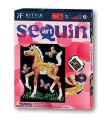 KITFIX Amatniecības komplekts Sequin Art Red spīdumiņu māksla, Kumeliņš Freja cena un informācija | Smilšu kastes, smiltis | 220.lv
