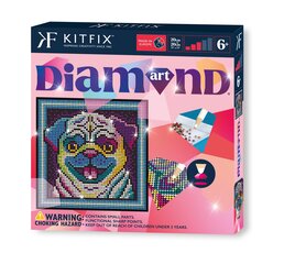 KITFIX Amatniecības komplekts Diamond Art dimantiņu māksla, Mopsis cena un informācija | Smilšu kastes, smiltis | 220.lv