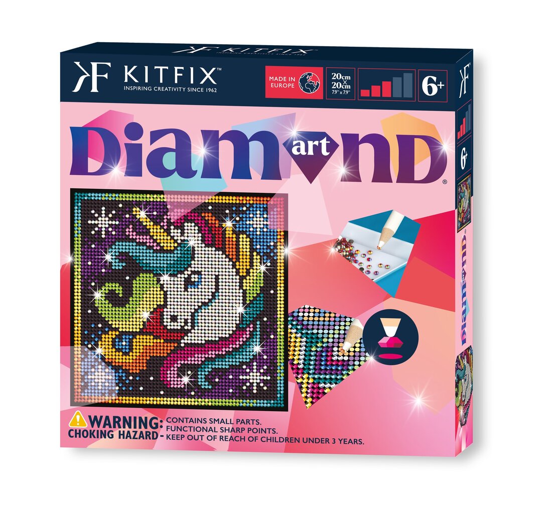 KITFIX Amatniecības komplekts Diamond Art dimantiņu māksla, Vienradzis cena un informācija | Smilšu kastes, smiltis | 220.lv