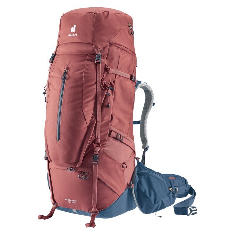 Deuter mugursoma Aircontact 70+15 L, Sarkana cena un informācija | Sporta somas un mugursomas | 220.lv