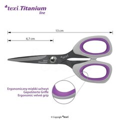 Rokdarbu šķēres TEXI TITANIUM šķēres (13 cm) cena un informācija | Šūšanas piederumi | 220.lv