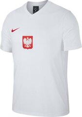 T-krekls Nike Poland Breathe Football, XL, balts cena un informācija | Futbola formas un citas preces | 220.lv