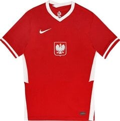 T-krekls Nike Polska Breathe Stadium JSY SS, sarkans, S cena un informācija | Futbola formas un citas preces | 220.lv