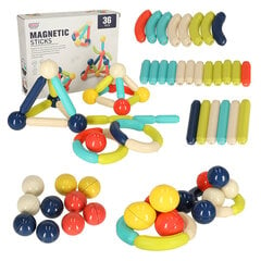 Magnētiskie bloki KidsPro Magnetic Sticks, 36 gab. cena un informācija | Konstruktori | 220.lv