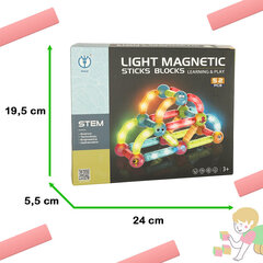 Gaismas magnētiskie bloki KidsPro, 52 gab. cena un informācija | Konstruktori | 220.lv