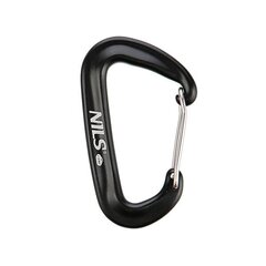 NC1707 BLACK CARABINER 12KN NILS CAMP cena un informācija | Citas tūrisma preces | 220.lv