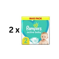 Autiņbiksīšu Pampers Active Baby Maxi Pack S2 72 gab. x 2 gab. cena un informācija | Autiņbiksītes | 220.lv