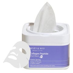 Stiprinošā loksnes sejas maska Mary &amp; May Collagen Peptide Vital Mask, 400 ml, 30 gab. cena un informācija | Sejas maskas, acu maskas | 220.lv