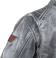 Vīriešu ādas motociklistu jaka W-TEC Sheawen Worn Grey - pelēka 4XL cena un informācija | Moto jakas | 220.lv