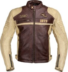 Vīriešu ādas motociklistu jaka W-TEC Retro - melns-brūns-bēšs XL cena un informācija | Moto jakas | 220.lv