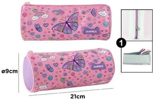 Penālis BUTTERFLY, Sampack, 210x90x90mm, rozā cena un informācija | Penāļi | 220.lv