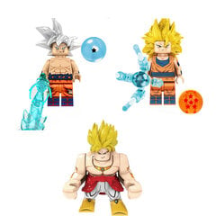 Konstruktors Dragon Ball Son Goku figūriņa HeroBricks, 3 gab., 8 cm cena un informācija | Konstruktori | 220.lv