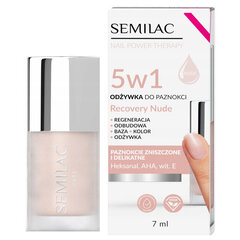 Nagu stiprinātājs Semilac 5in1 Recovery Nude, 7 ml cena un informācija | Nagu lakas, stiprinātāji | 220.lv