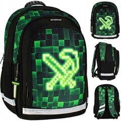 Skolas mugursoma Starpak Pixel Green 533137 cena un informācija | Skolas somas | 220.lv