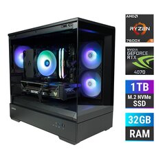 Компьютер MonsterX Ryzen 5 7600X 32GB 1TB NVME RTX4070 цена и информация | Стационарные компьютеры | 220.lv