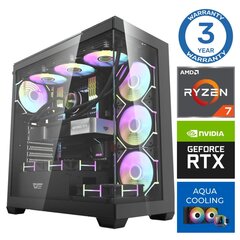 INTOP AQUA Ryzen 7 7700X 64GB DDR5 1TB SSD M.2 NVME+2TB RTX4070 SUPER 12GB no-OS cena un informācija | Stacionārie datori | 220.lv