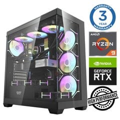 INTOP Ryzen 9 5900X 16GB DDR5 1TB SSD M.2 NVME RTX4070 SUPER 12GB no-OS cena un informācija | Stacionārie datori | 220.lv