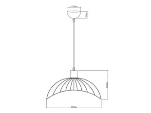 Piekaramā lampa Reto 1, 40 cm, melna 4137 cena un informācija | Lustras | 220.lv