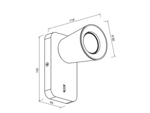 Sienas lampa Elli, 8 cm, balta 4434 cena un informācija | Sienas lampas | 220.lv