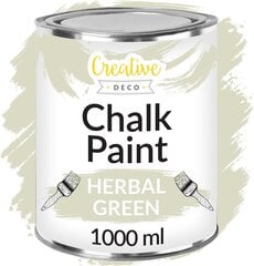 Creative Deco Herb Green krīta krāsa mēbelēm, 1 l, ātri žūstoša, mēbeļu krāsa, atjaunošanai un dekorēšanai цена и информация | Краска | 220.lv