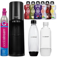 SodaStream Terra Black viena pudele + Sodastream Pet White 1 litra pudele (dek) + Bolero cena un informācija | Gāzētā ūdens aparāti | 220.lv