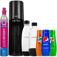 SodaStream Terra Black viena pudele + SodaStream Black pudele (dek) + pepsi + mirinda + 7up cena un informācija | Gāzētā ūdens aparāti | 220.lv