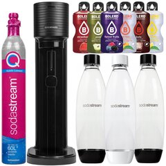 SodaStream Gaia Titan piesātinātājs vienai pudelei + PET pudeles 1 L melna+balta Fuse divpakete cena un informācija | Gāzētā ūdens aparāti | 220.lv