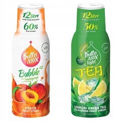 FruttaMax persiku sīrups 500ml+FruttaMax ICE TEA LEMON GREEN Light 500ml cena un informācija | Gāzētā ūdens aparāti | 220.lv