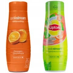 SodaStream Classics apelsīnu sīrups 440ml+Lipton Ice Tea zaļā tēja ar citrusaugļiem 440ml cena un informācija | Gāzētā ūdens aparāti | 220.lv