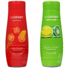 Sīrups SodaStream Cola + apelsīns 440ml+Lime Lemon 440ml cena un informācija | Gāzētā ūdens aparāti | 220.lv